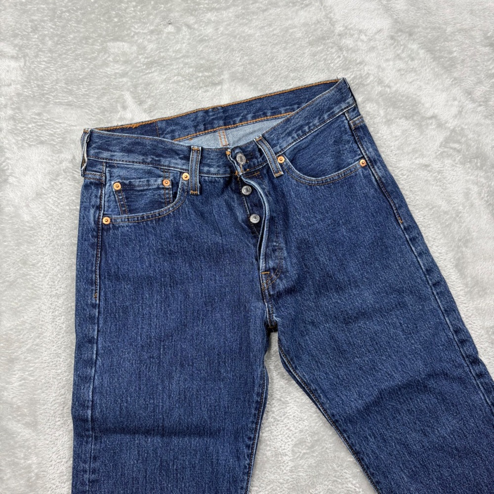 Levi's 501 Original Fit Jeans Mens 29x27 Blue Medium Wash Straight Leg Cotton